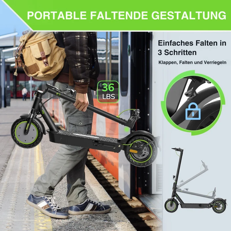 isinwheel S9Max Komfort-Pendler E-Scooter Mit Straßenzulassung (ABE, eKFV)