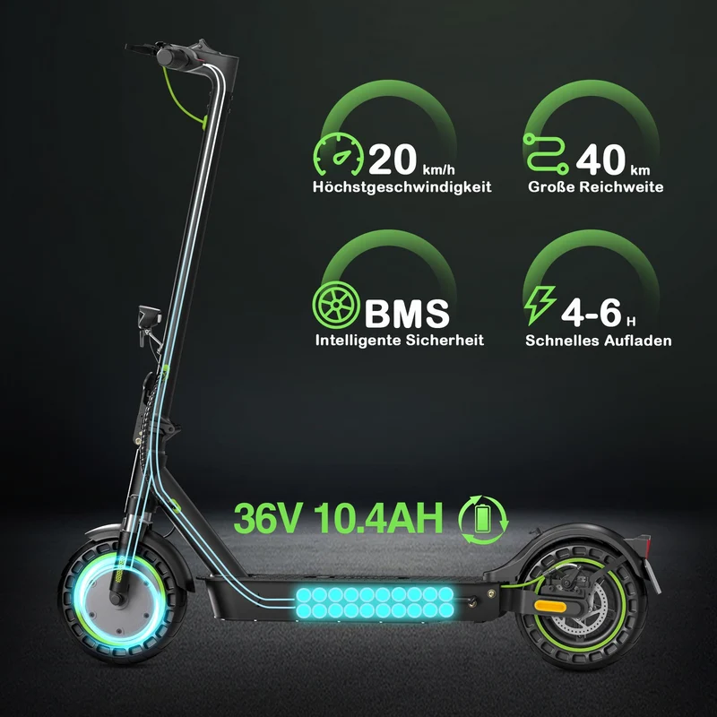 isinwheel S9Max Komfort-Pendler E-Scooter Mit Straßenzulassung (ABE, eKFV)