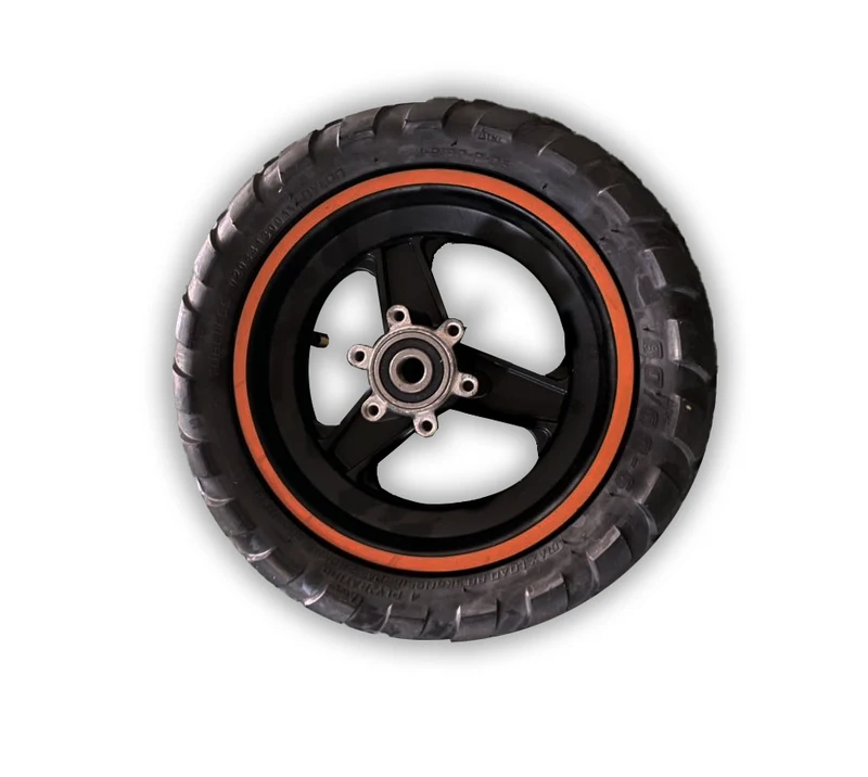 Vorderrad des D5/D7/D7 Pro-Tretrollers in Schwarz-Orange (kompatibel mit Modellen ABE)