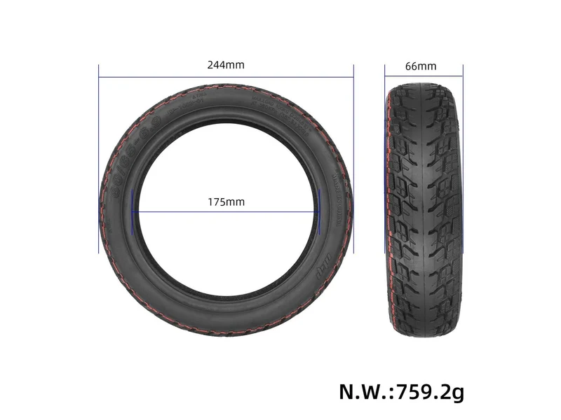 60/65-6.9 Schlauchlos Off-Road Reifen mit Pannenschutz fuer Ninebot G2D & E2 PRO D Hinterrad