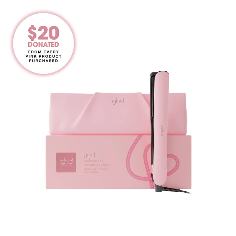 Gold Hair Straightener in Dusted Pink