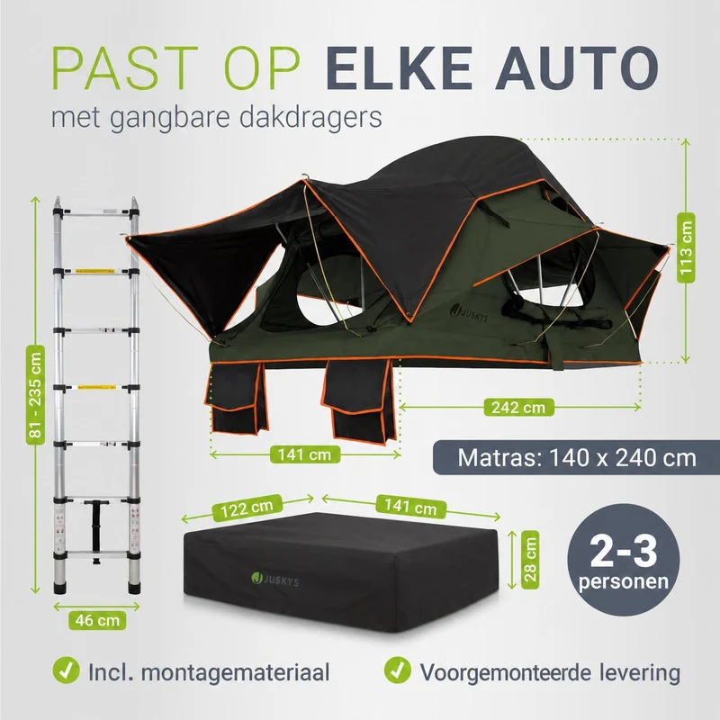 Dachzelt Lago für 2-3 Personen