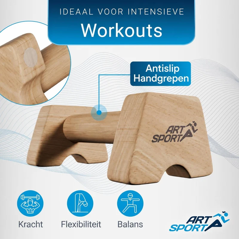Liegestützgriffe aus Holz