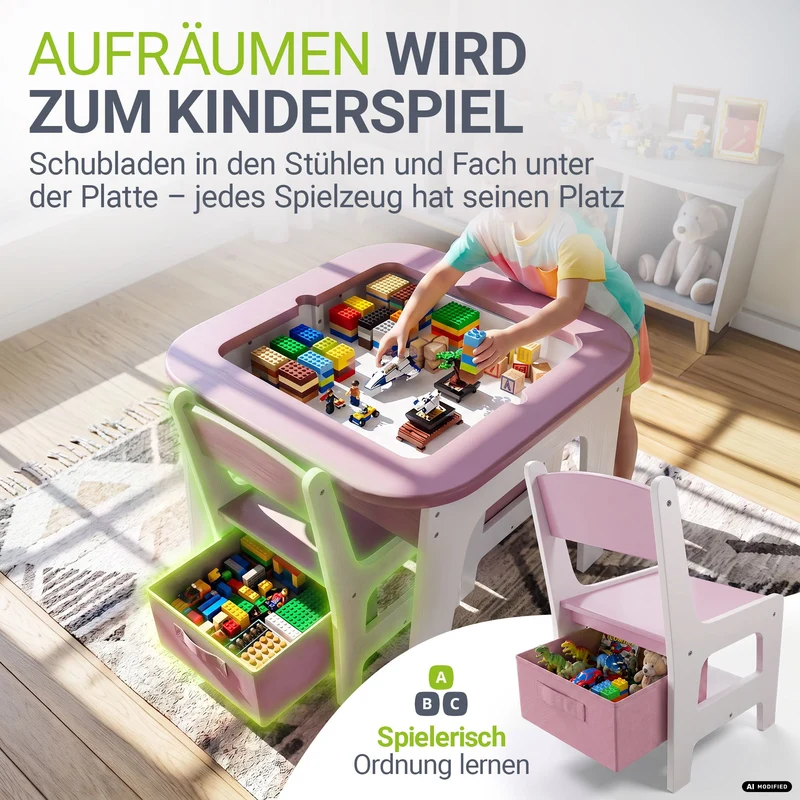 Spieltisch mit zwei Stühlen Milou
