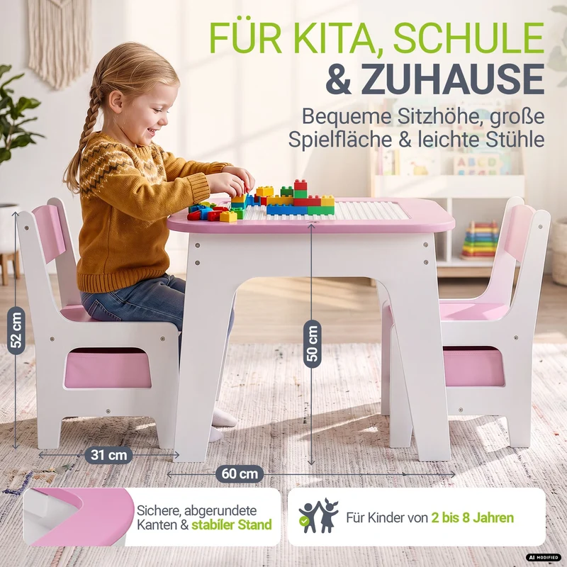 Spieltisch mit zwei Stühlen Milou
