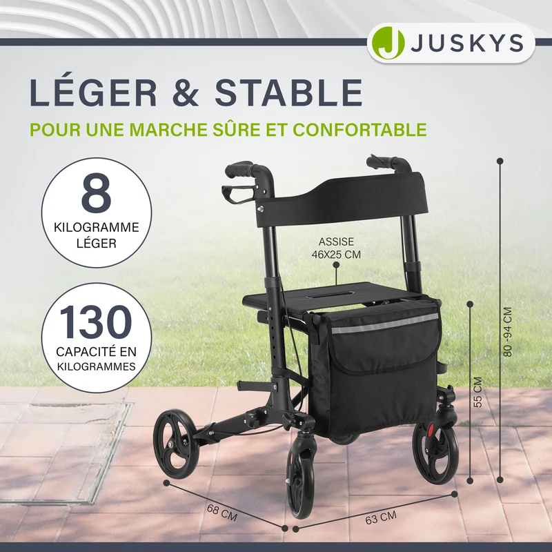 Aluminium Rollator Vital mit Sitz