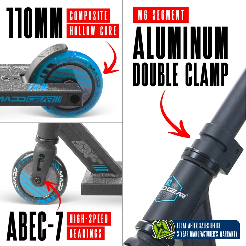 Madd Gear MG3 Zen Stunt Scooter – Schwarz Blau