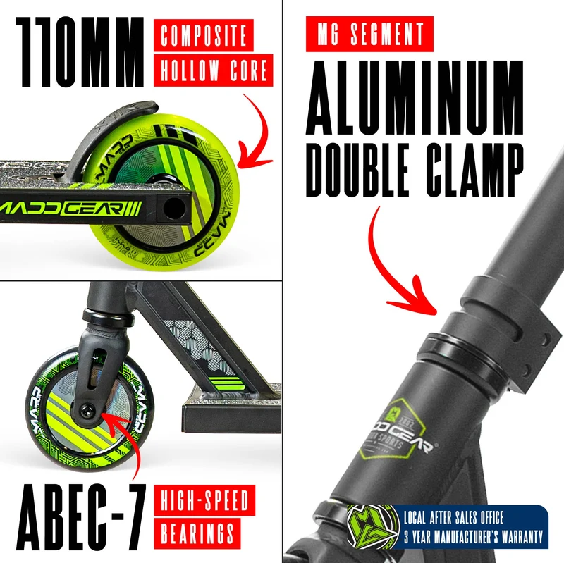 Madd Gear MG3 Zen Stunt Scooter – Schwarz Grün