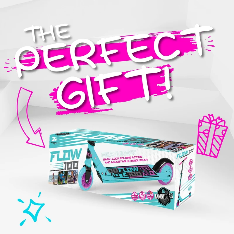 Carve 100 Folding Stunt Scooter - Teal-Pink