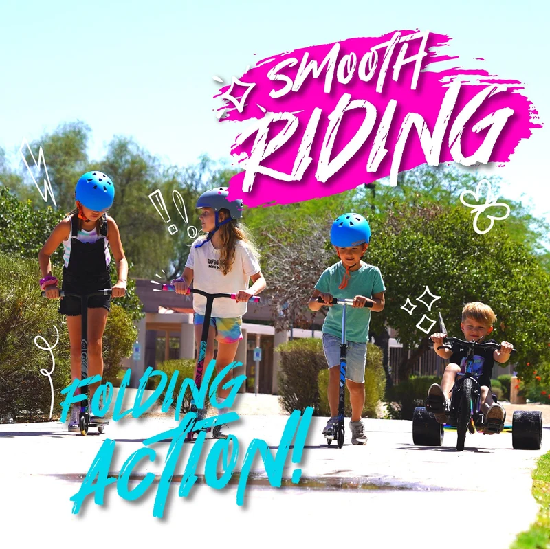 Carve 100 Folding Stunt Scooter - Teal-Pink