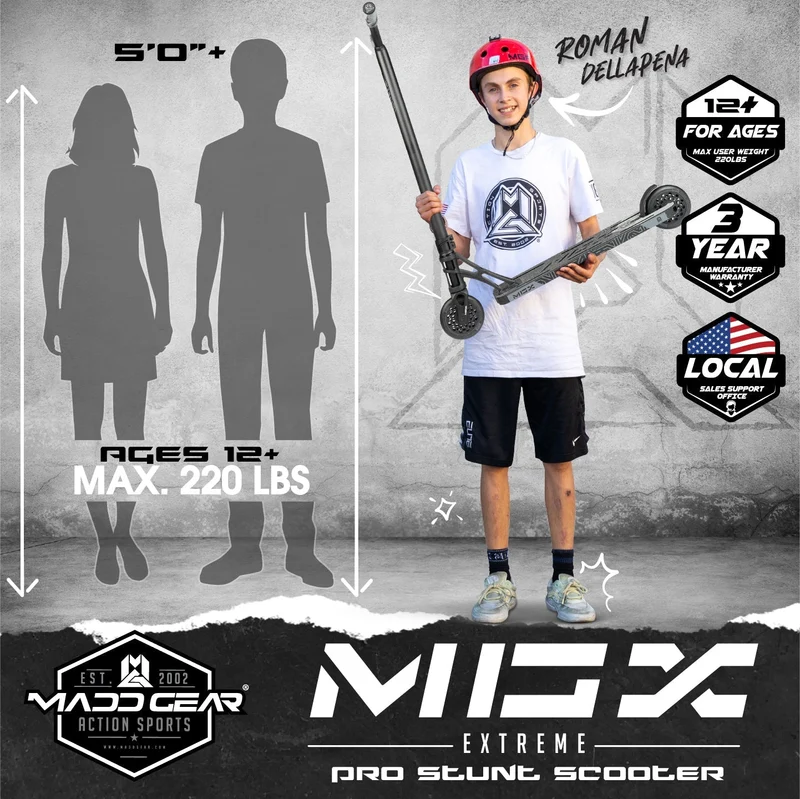 MGX Extreme Stunt Scooter - Black