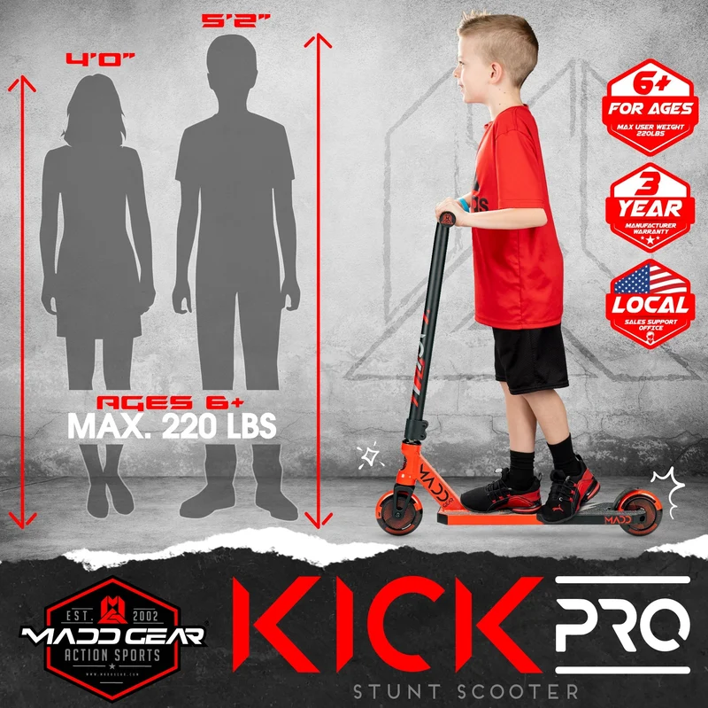 MG Kick Pro 5" Scooter - Red Black