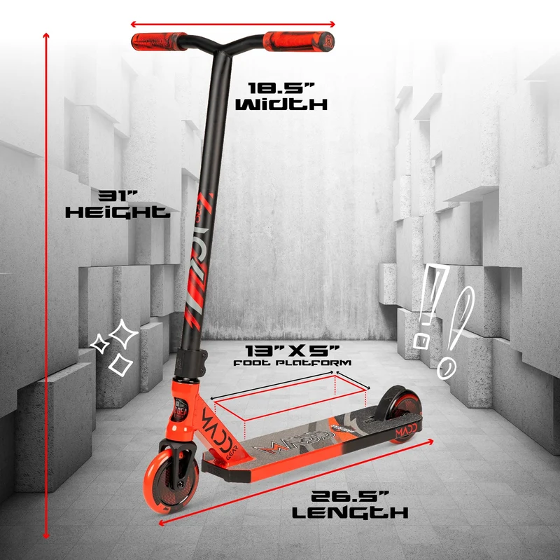 MG Kick Pro 5" Scooter - Red Black