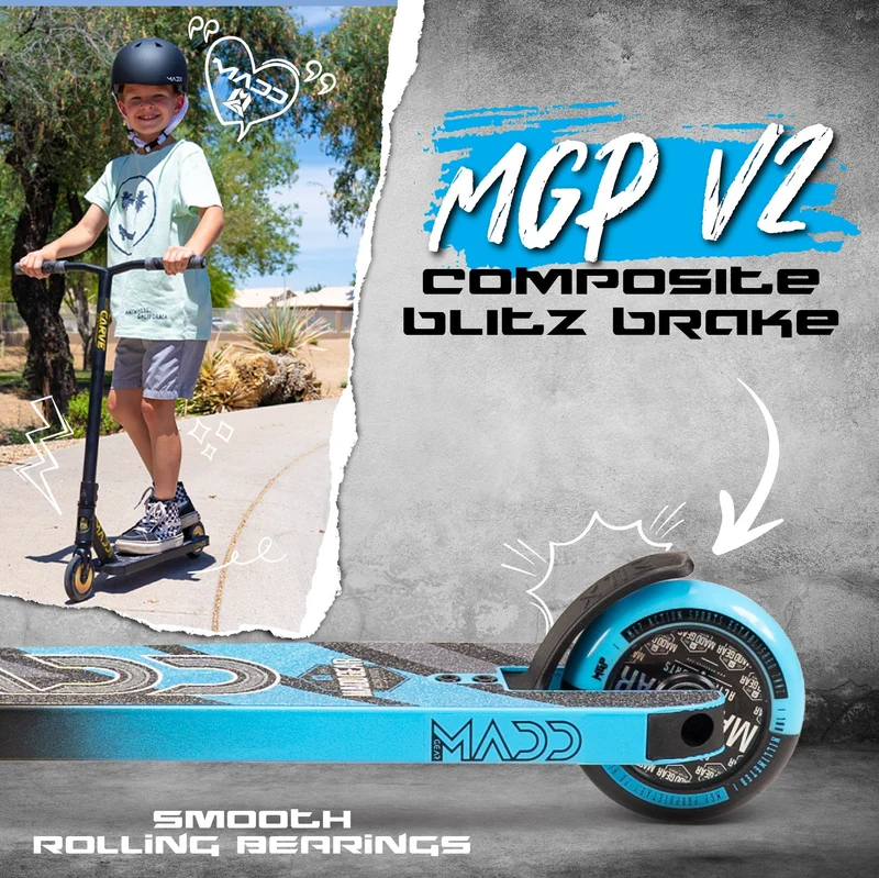 Carve Pro-X Trick Stunt Scooter - Black-Blue