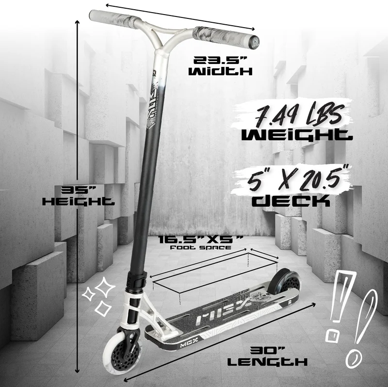 MGX Extreme Stunt Scooter - Silver Black