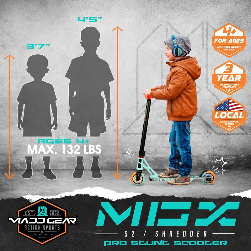 MGX S2 Stunt Scooter - Teal Orange