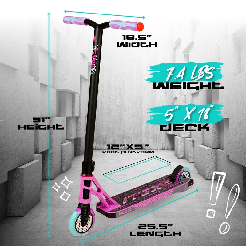 MGX S2 Stunt Scooter - Pink Teal