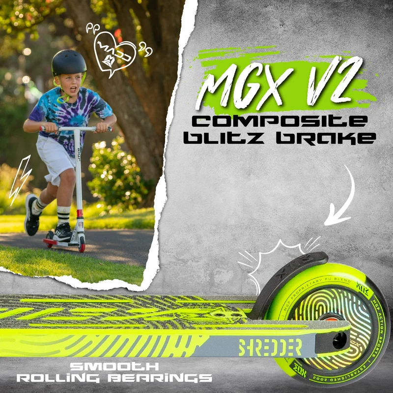 MGX Shredder Stunt Scooter - Black Green