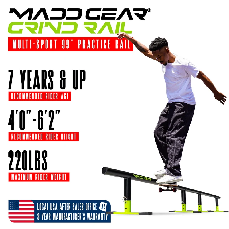 99" Adjustable Grind Rail - Black Green