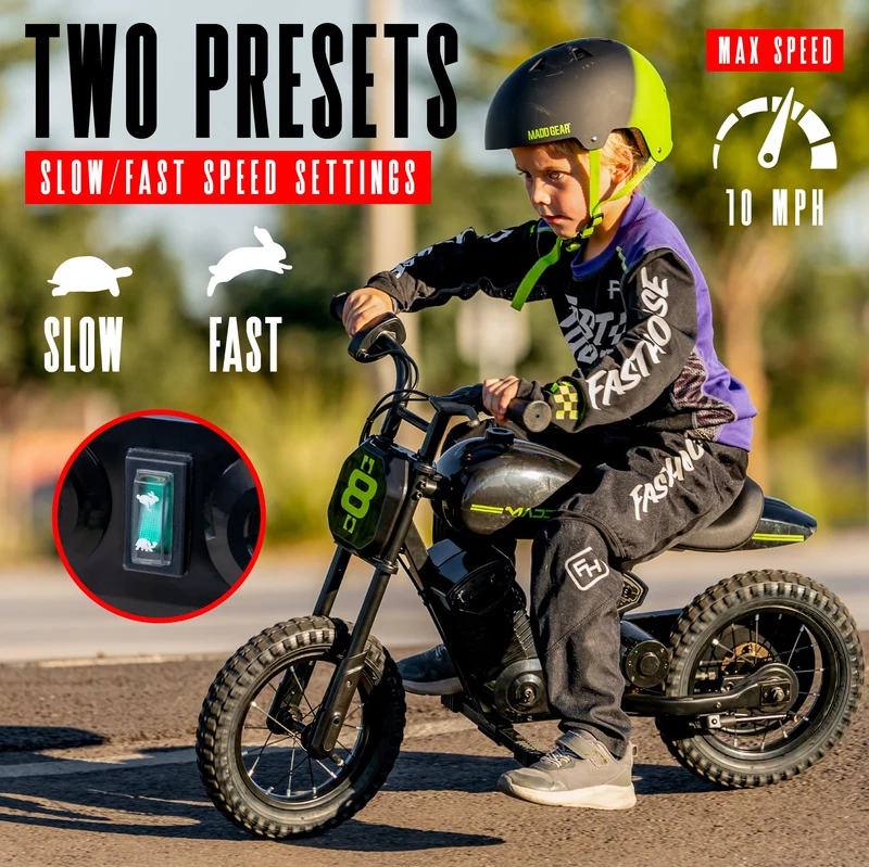 Madd Gear My 1st Mini Electric Dirt Bike - Black Green
