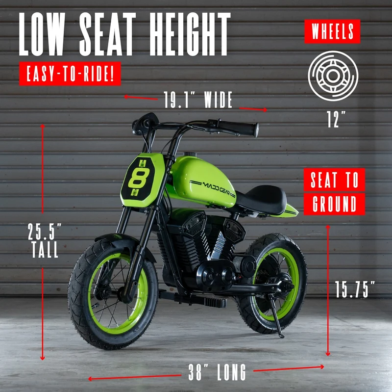 Madd Gear My 1st Mini Electric Motorcycle - Green Black