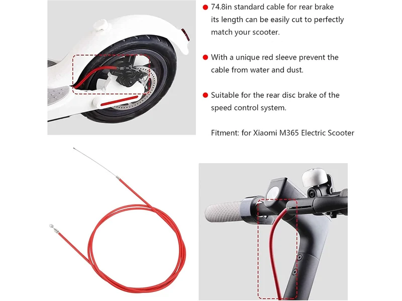 Bremskabel 190CM Rot für Xiaomi M365