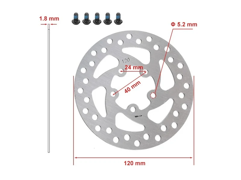 Bremsscheibe 120mm 5 Loch Silber für Xiaomi M365 Pro