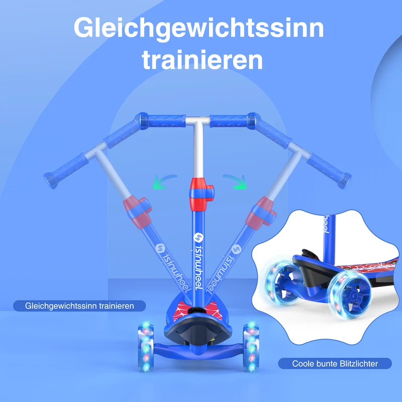 MiniSpider 2-in-1 Elektrischer Dreirad-Kinderscooter und Skateboard für Kinder ab 3 Jahre (Höhenverstellbare)