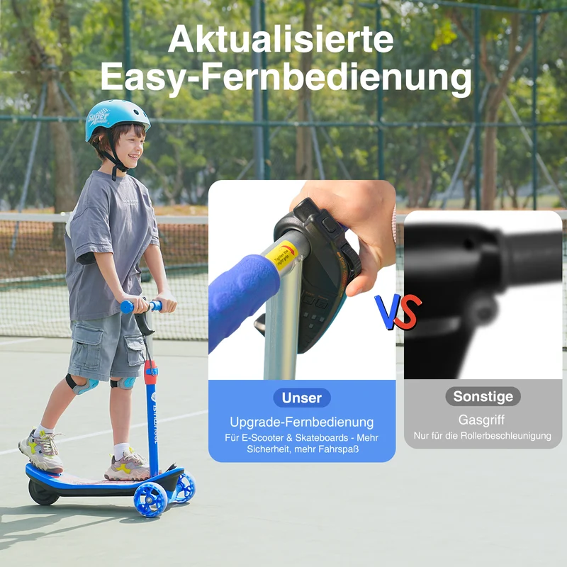 MiniSpider 2-in-1 Elektrischer Dreirad-Kinderscooter und Skateboard für Kinder ab 3 Jahre (Höhenverstellbare)