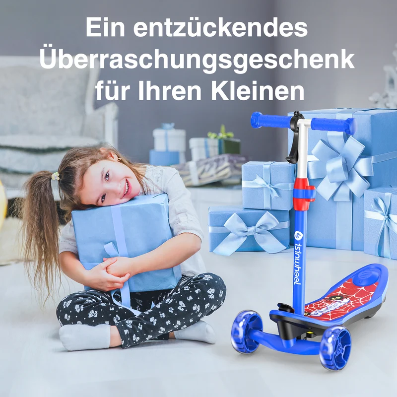 MiniSpider 2-in-1 Elektrischer Dreirad-Kinderscooter und Skateboard für Kinder ab 3 Jahre (Höhenverstellbare)