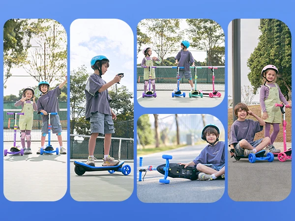 MiniSpider 2-in-1 Elektrischer Dreirad-Kinderscooter und Skateboard für Kinder ab 3 Jahre (Höhenverstellbare)