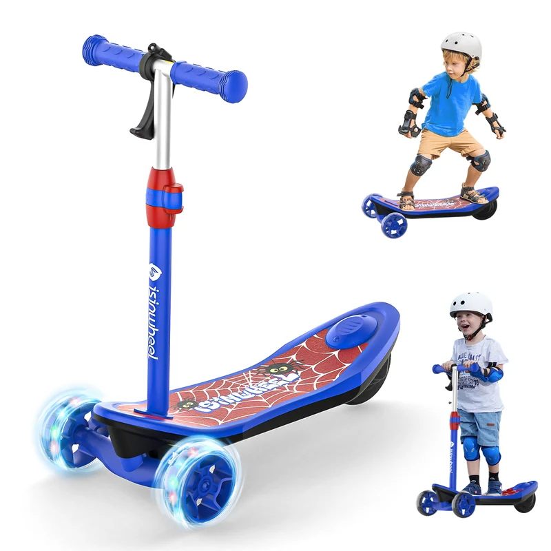 MiniSpider 2-in-1 Elektrischer Dreirad-Kinderscooter und Skateboard für Kinder ab 3 Jahre (Höhenverstellbare)