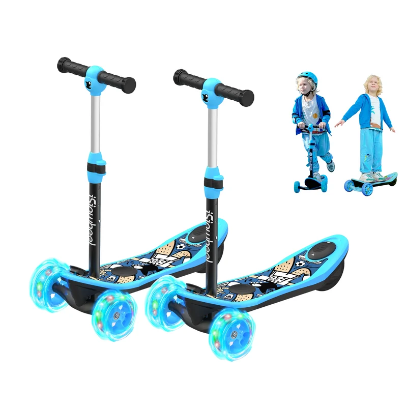 MiniSpider 2-in-1 Elektrischer Dreirad-Kinderscooter und Skateboard für Kinder ab 3 Jahre (Höhenverstellbare)