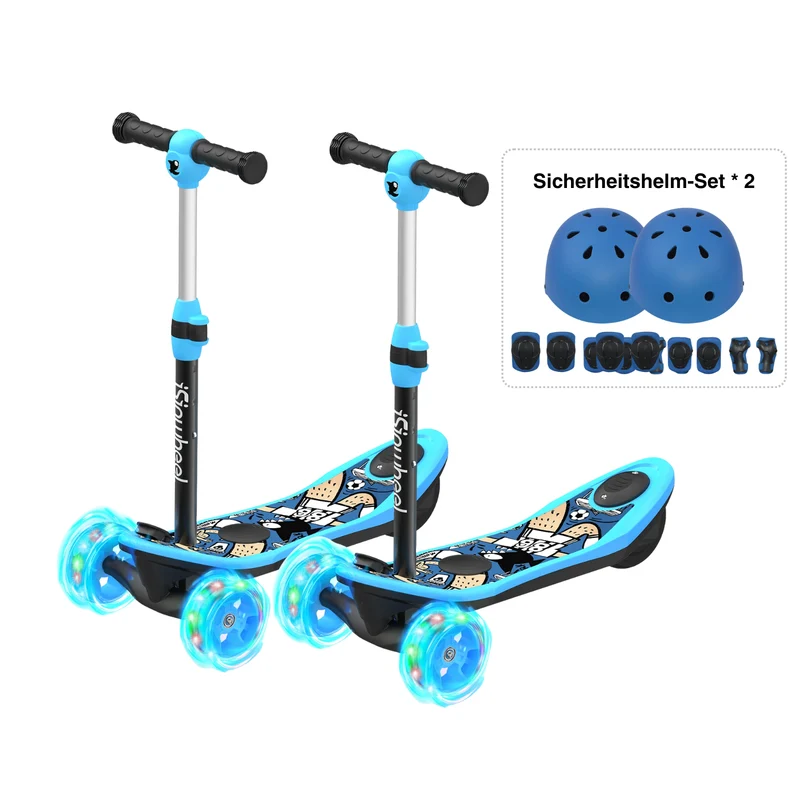 MiniSpider 2-in-1 Elektrischer Dreirad-Kinderscooter und Skateboard für Kinder ab 3 Jahre (Höhenverstellbare)