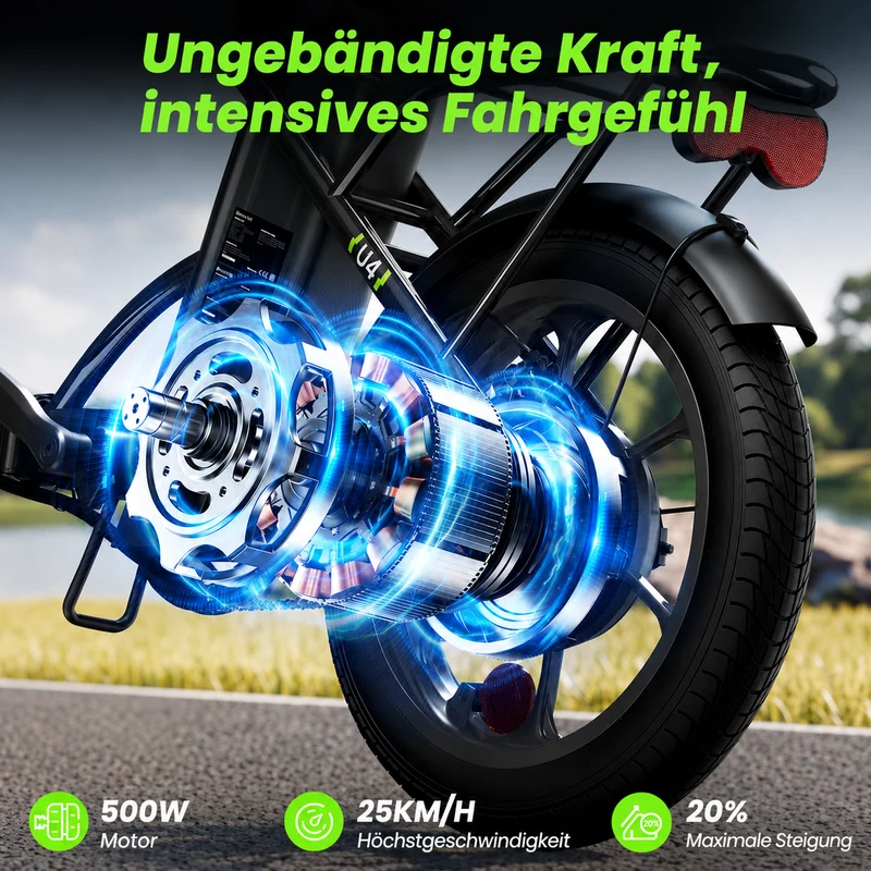 isinwheel U4 Klapp-E-Bike Urban bis zu 88 km Reichweite