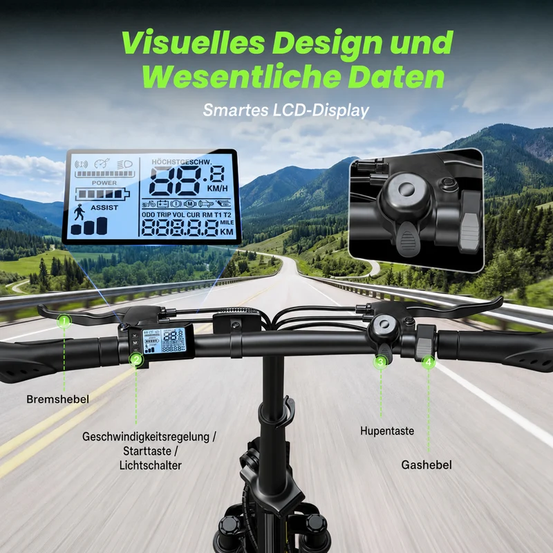 isinwheel U4 Klapp-E-Bike Urban bis zu 88 km Reichweite