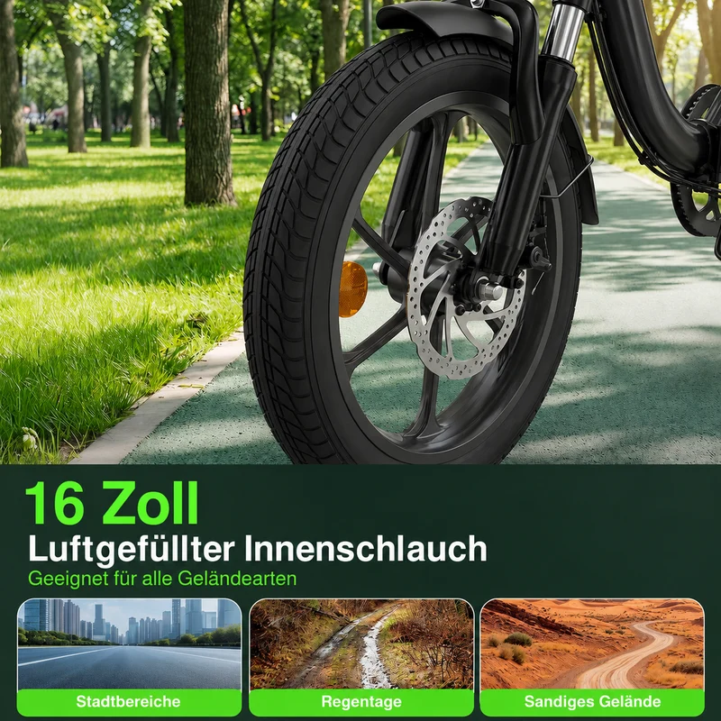 isinwheel U4 Klapp-E-Bike Urban bis zu 88 km Reichweite