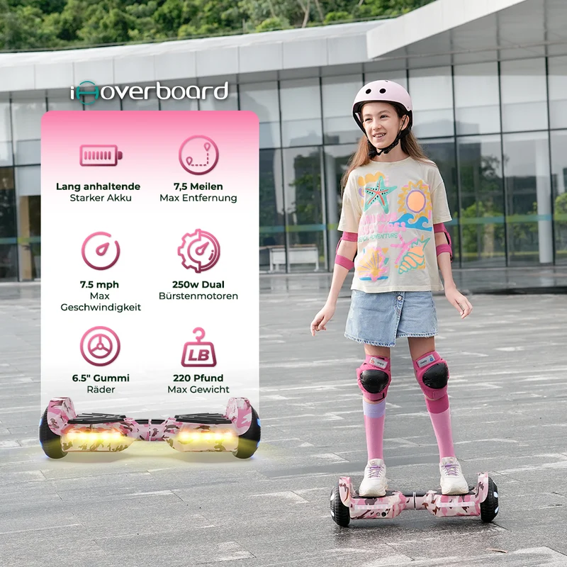 iHoverboard H2 Rosa Bluetooth Hoverboard 6.5"