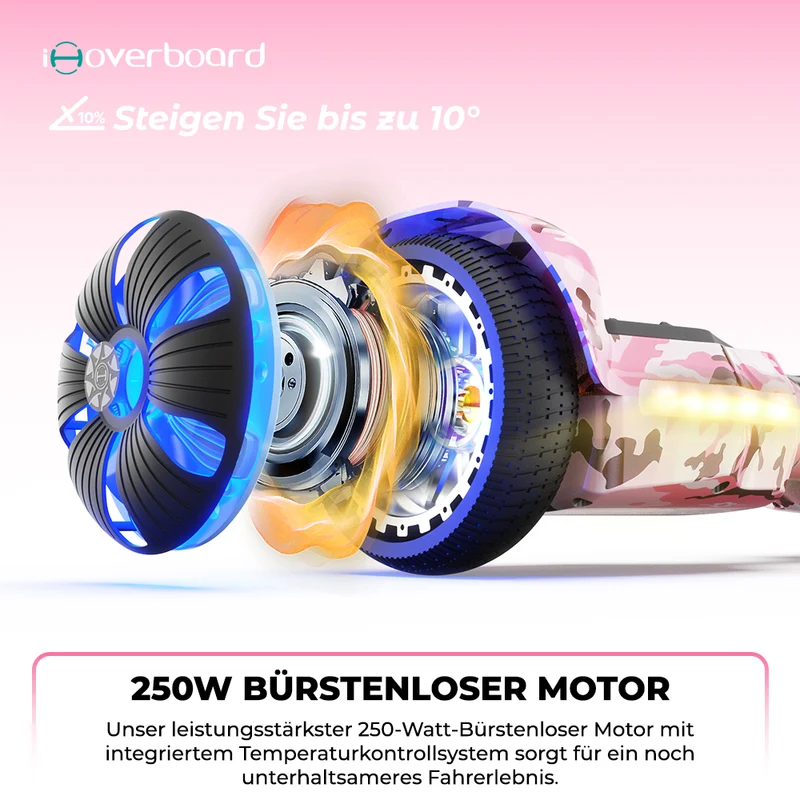 iHoverboard H2 Rosa Bluetooth Hoverboard 6.5"