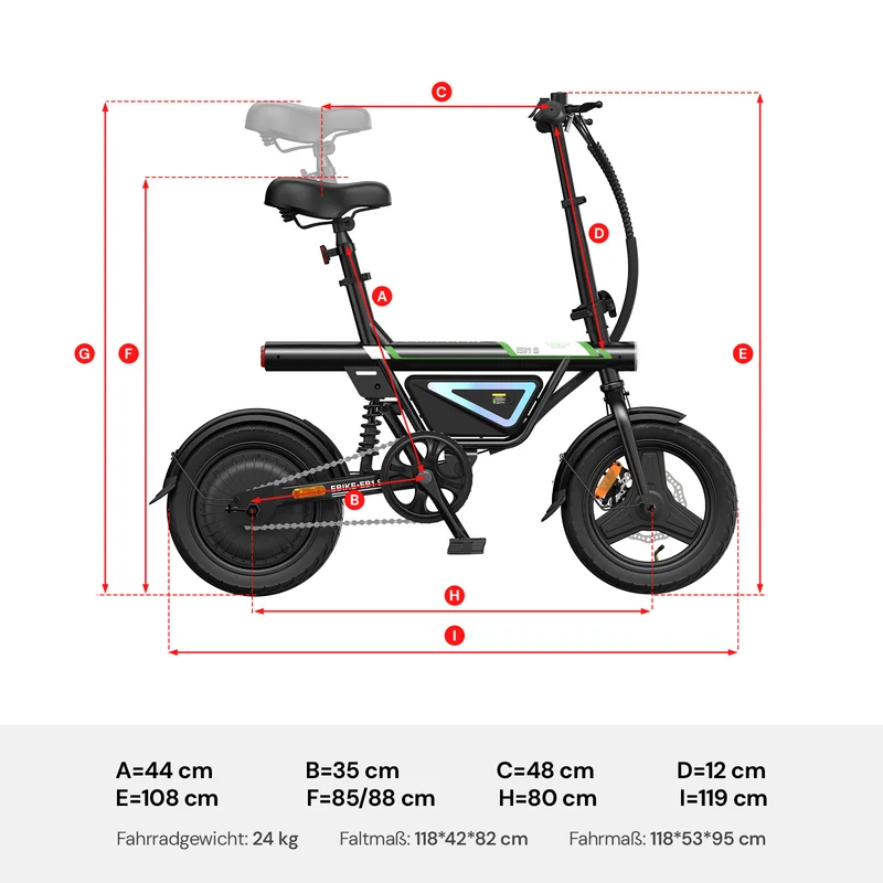 U1 / EB1S Kompaktes E-Bike Faltbar