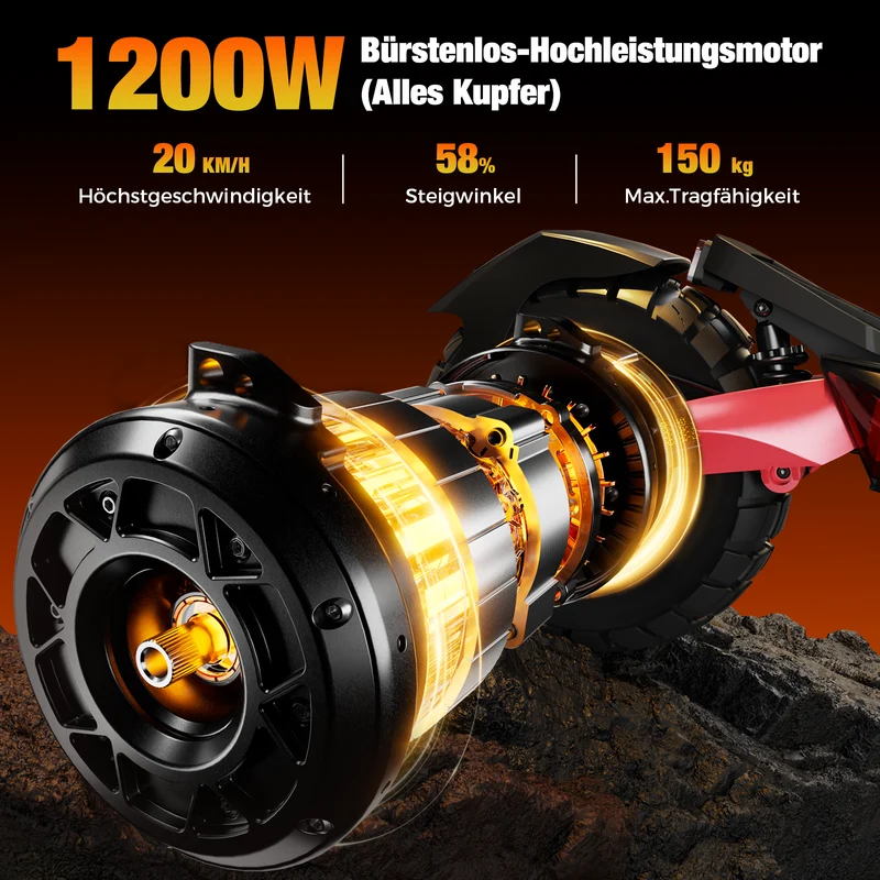 isinwheel T8 High-Performance Offroad E-Scooter Mit Straßenzulassung (ABE, eKFV)
