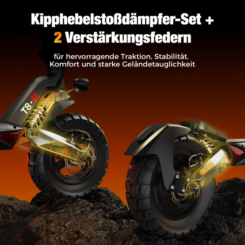 isinwheel T8 High-Performance Offroad E-Scooter Mit Straßenzulassung (ABE, eKFV)