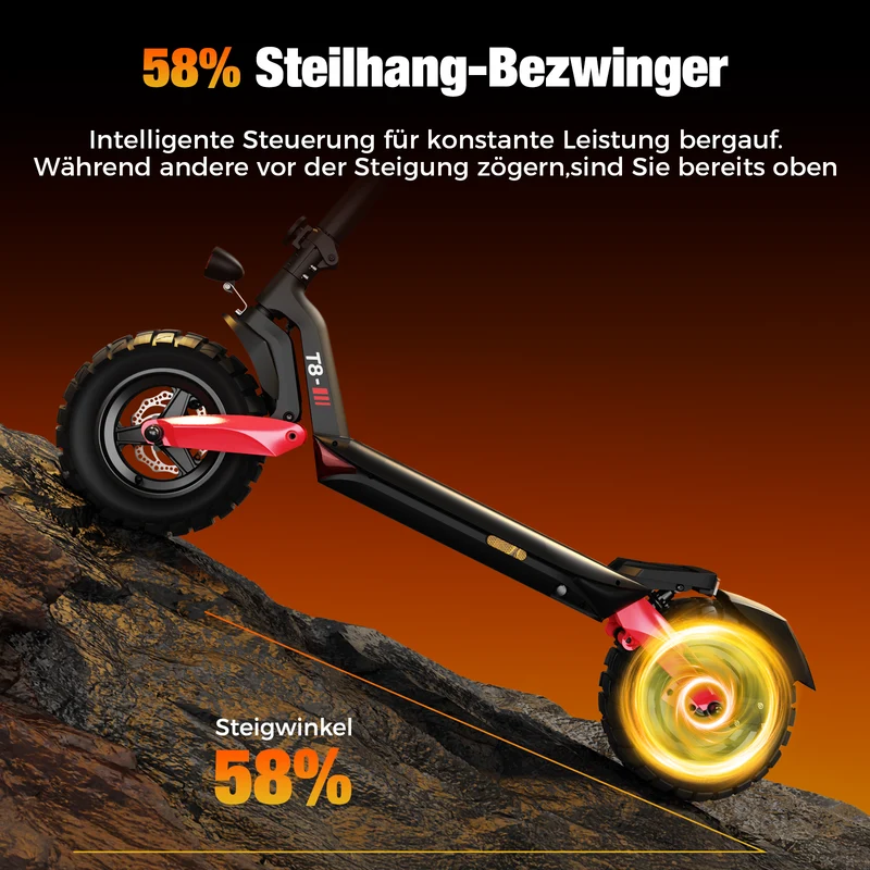 isinwheel T8 High-Performance Offroad E-Scooter Mit Straßenzulassung (ABE, eKFV)