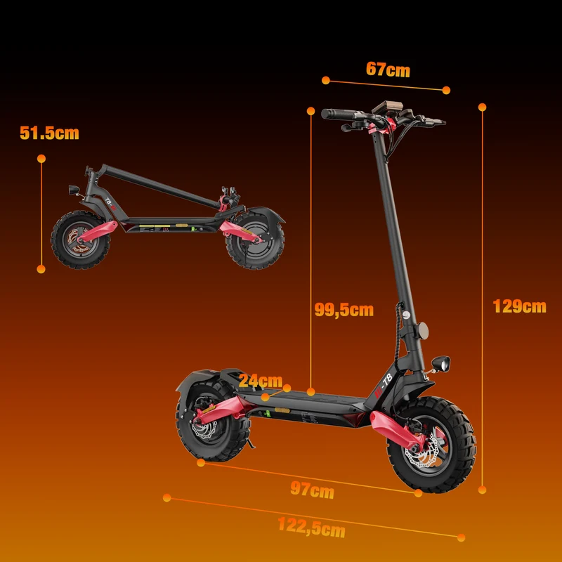 isinwheel T8 High-Performance Offroad E-Scooter Mit Straßenzulassung (ABE, eKFV)
