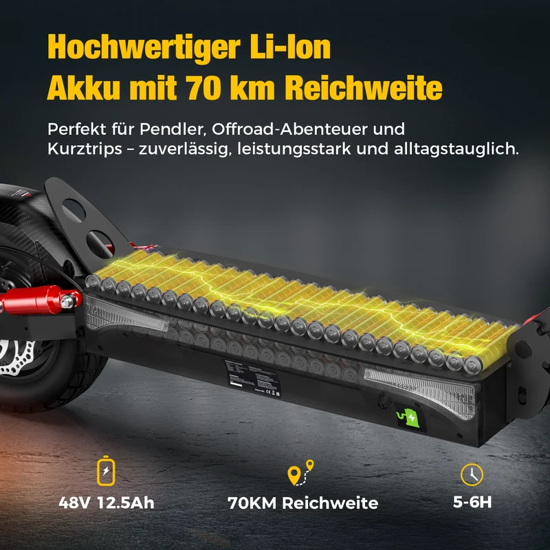 isinwheel T4 All-Terrain Offroad E-Scooter Mit Straßenzulassung (ABE, eKFV)