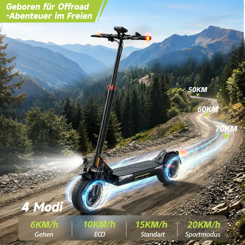 isinwheel T4 All-Terrain Offroad E-Scooter Mit Straßenzulassung (ABE, eKFV)