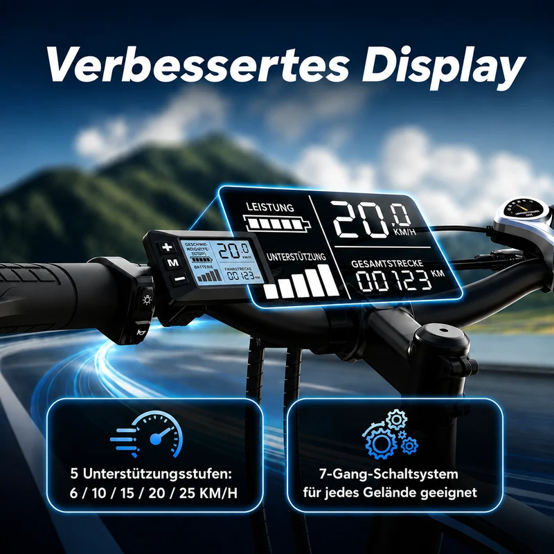 isinwheel EB3S E-Mountainbike 26 Zoll mit 100km Reichweite