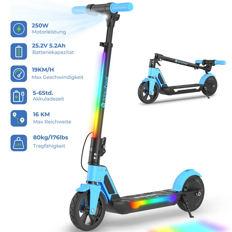 isinwheel S7/S4/MiniSpider Elektroroller für Kinder und Jugendliche (Höhenverstellbar)