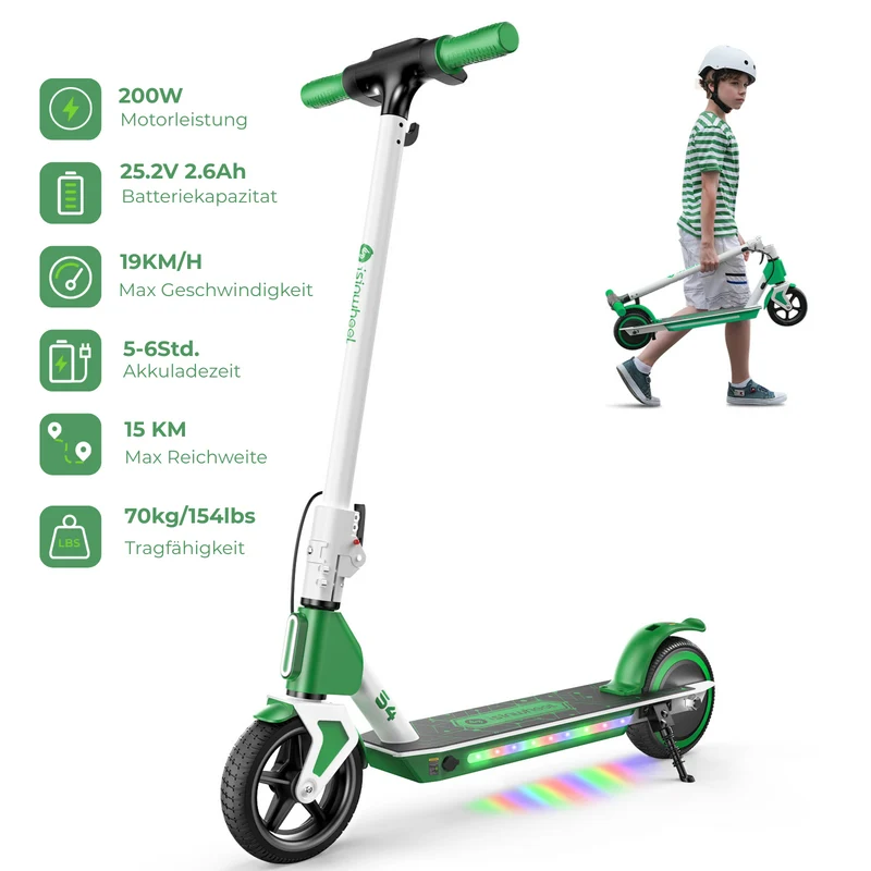 isinwheel S7/S4/MiniSpider Elektroroller für Kinder und Jugendliche (Höhenverstellbar)