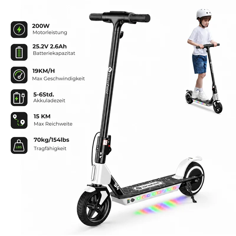 isinwheel S7/S4/MiniSpider Elektroroller für Kinder und Jugendliche (Höhenverstellbar)